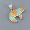 Colorful Multi-Stone Inlay BEAR Pendant (Mid-Sized)