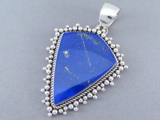 Large Lapis & Silver Pendant by Artie Yellowhorse