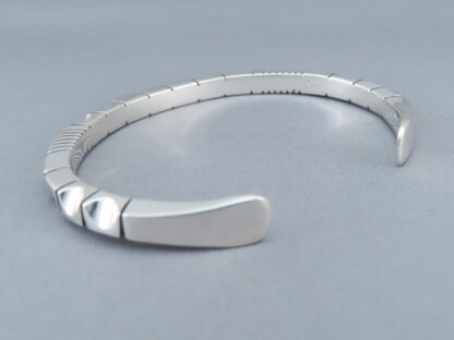 LARGE Narrow Sterling Silver Bracelet by Artie Yellowhorse