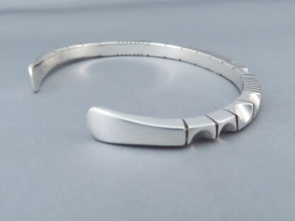 LARGE Narrow Sterling Silver Bracelet by Artie Yellowhorse