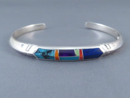 Inlaid Multi-Color Cuff Bracelet (small)