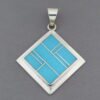 Turquoise Inlay Diamond-Shaped Pendant