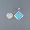 Turquoise Inlay Diamond-Shaped Pendant