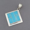 Turquoise Inlay Diamond-Shaped Pendant