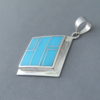 Turquoise Inlay Diamond-Shaped Pendant