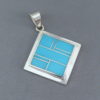 Turquoise Inlay Diamond-Shaped Pendant