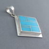 Turquoise Inlay Diamond-Shaped Pendant