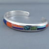Inlaid Multi-Color Cuff Bracelet (more narrow)