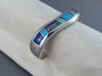 Inlaid Multi-Stone Cuff Bracelet