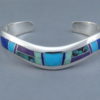 Inlaid Multi-Stone Cuff Bracelet