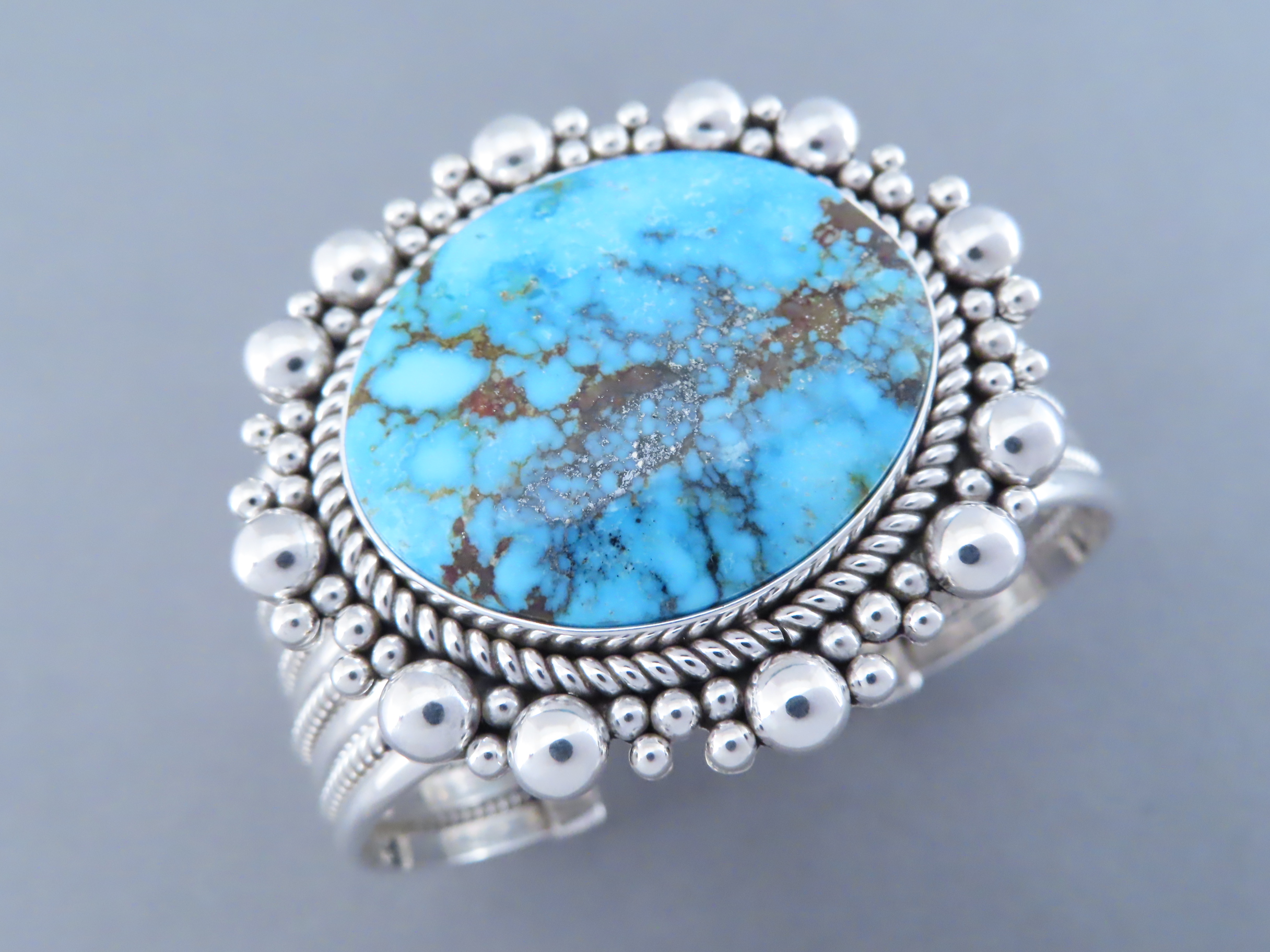 Cuff Bracelet with Kingman Turquoise by Artie Yellowhorse