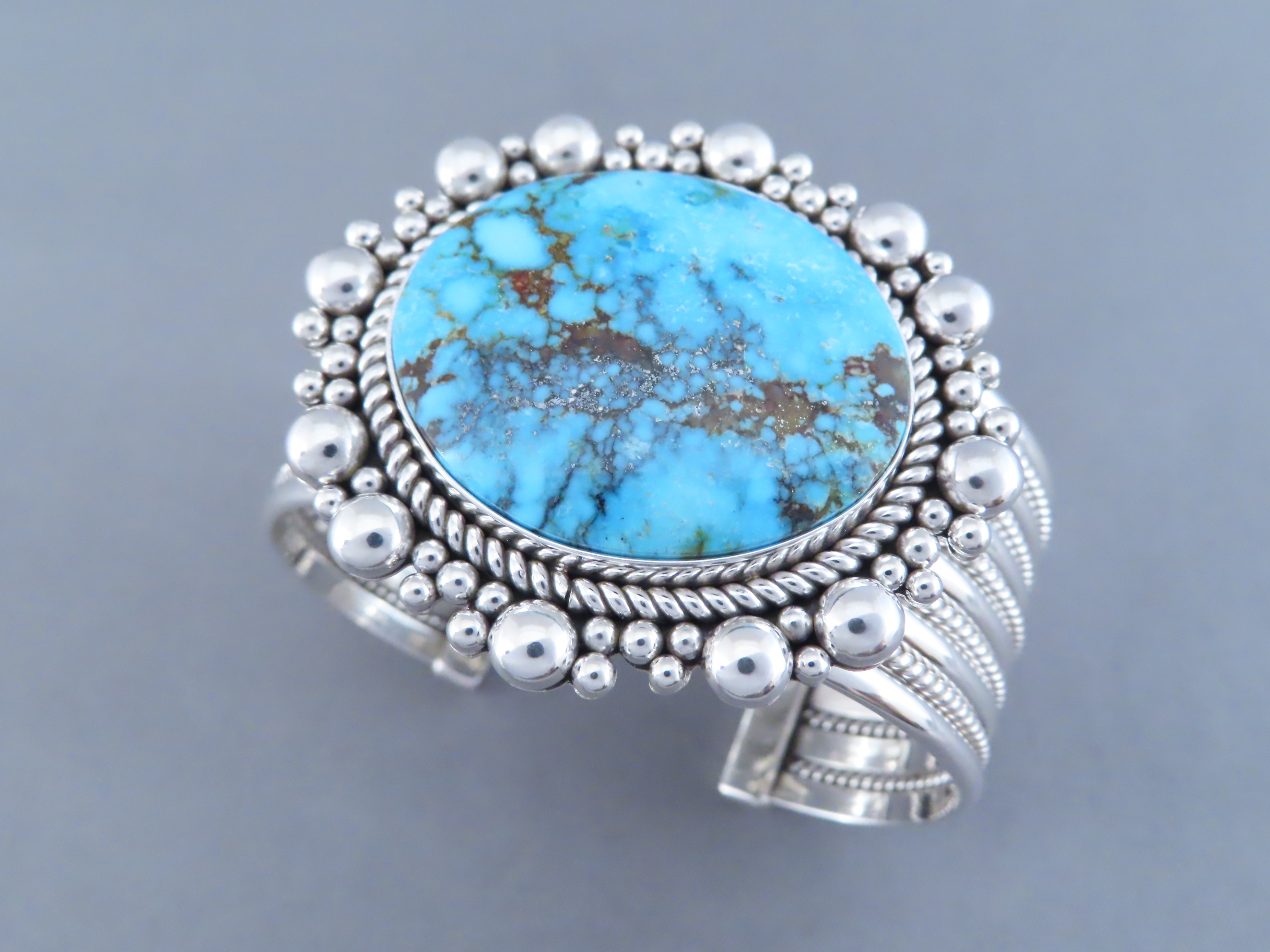 Cuff Bracelet with Kingman Turquoise by Artie Yellowhorse