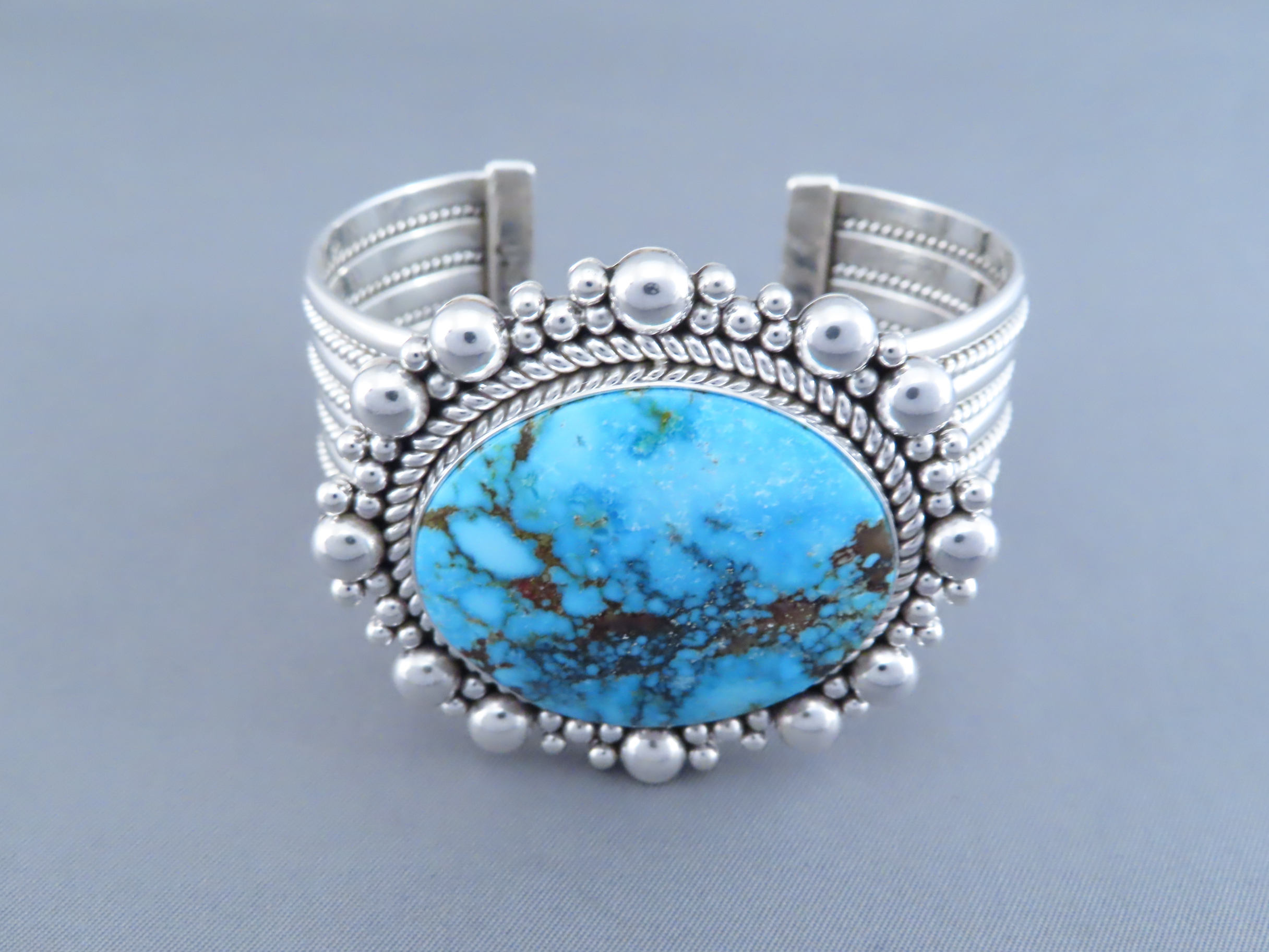 Cuff Bracelet with Kingman Turquoise by Artie Yellowhorse