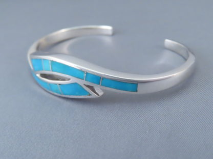 Cuff Bracelet with Turquoise Inlay