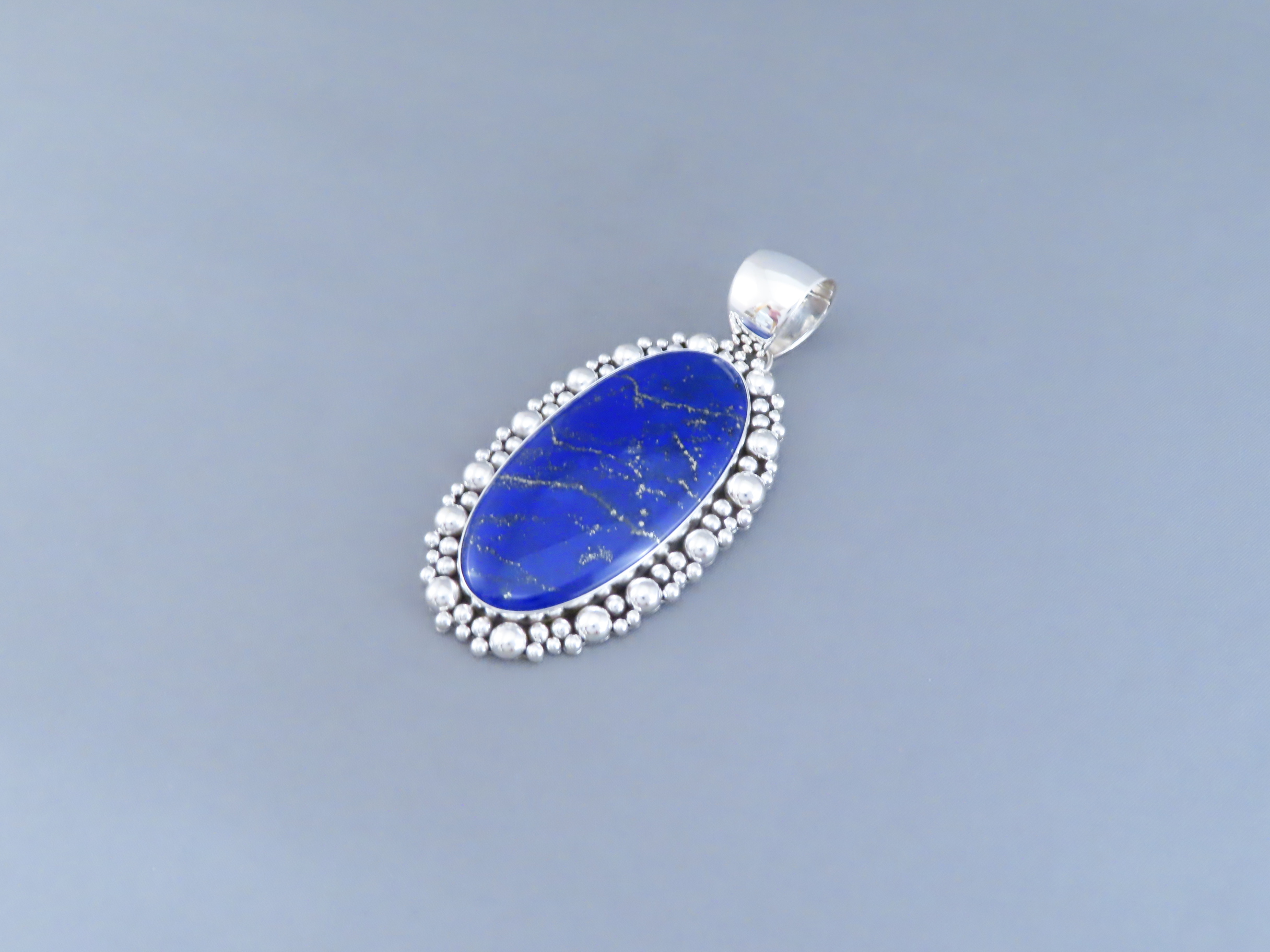 Lapis & Sterling Silver Pendant by Artie Yellowhorse – Very Large