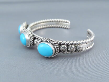 Sterling Silver & Sleeping Beauty Turquoise Bracelet by Artie Yellowhorse