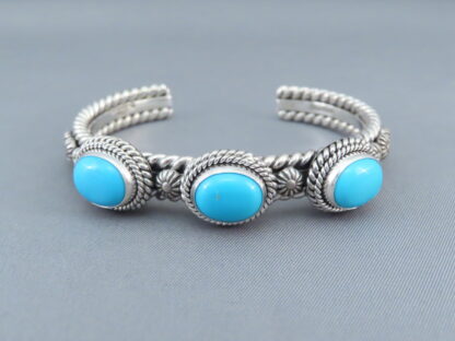 Sterling Silver & Sleeping Beauty Turquoise Bracelet by Artie Yellowhorse