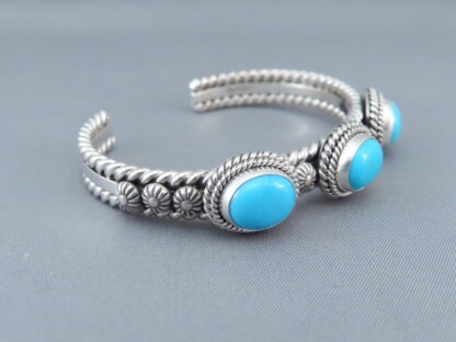 Sterling Silver & Sleeping Beauty Turquoise Bracelet by Artie Yellowhorse