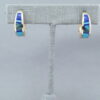 Gold Lapis & Turquoise Inlay Earrings ‘Huggies’