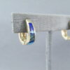 Gold Lapis & Turquoise Inlay Earrings ‘Huggies’
