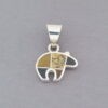 Multi-Stone Inlay Bear Pendant (small)