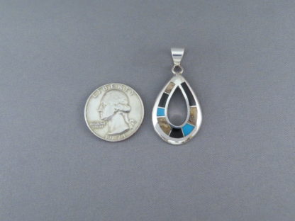Multi-Stone Inlay Pendant Featuring Turquoise (Open-Drop)