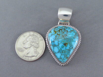 Sterling Silver & Kingman Turquoise Pendant by Artie Yellowhorse