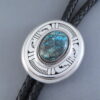 Bisbee Turquoise Bolo Tie by Leonard Nez (Navajo)