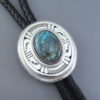 Bisbee Turquoise Bolo Tie by Leonard Nez (Navajo)
