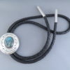 Bisbee Turquoise Bolo Tie by Leonard Nez (Navajo)