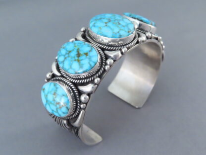 Five-Stone Turquoise Cuff Bracelet (Kingman Turquoise)