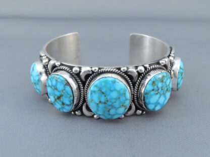 Five-Stone Turquoise Cuff Bracelet (Kingman Turquoise)