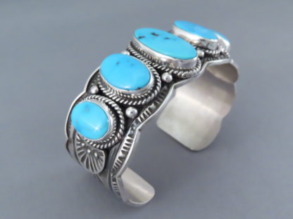 Sterling Silver Bracelet with Sleeping Beauty Turquoise by Andy Cadman