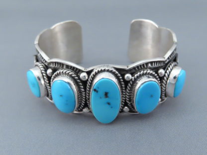 Sterling Silver Bracelet with Sleeping Beauty Turquoise by Andy Cadman