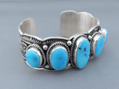 Sterling Silver Bracelet with Sleeping Beauty Turquoise by Andy Cadman