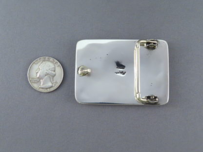 Inlaid Sterling Silver Belt Buckle by Jimmy Poyer