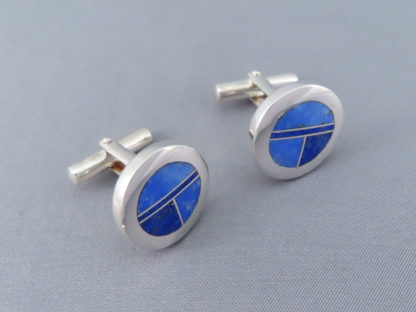 Cufflinks with Lapis Inlay