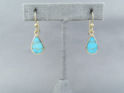 Gold & Turquoise Inlay Earrings