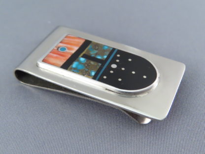 Money Clip with Inlay – Multi-Stone