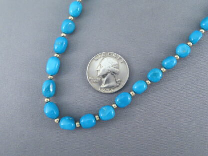 Sleeping Beauty Turquoise & 14kt Gold Bead Necklace