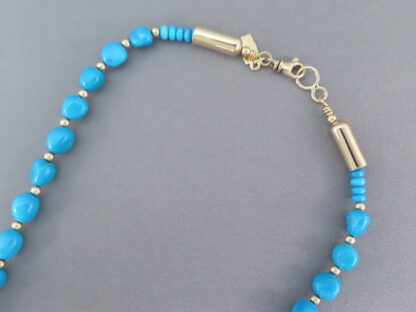 Sleeping Beauty Turquoise & 14kt Gold Bead Necklace