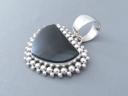 Artie Yellowhorse Onyx & Sterling Silver Pendant