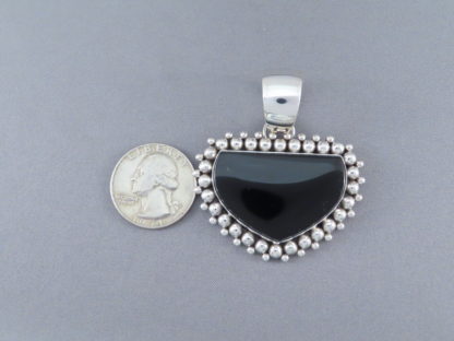 Artie Yellowhorse Onyx & Sterling Silver Pendant
