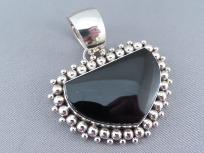 Artie Yellowhorse Onyx & Sterling Silver Pendant