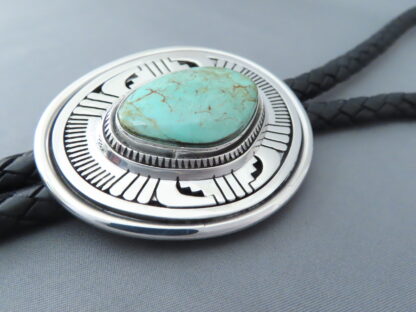 Tyrone Turquoise Bolo Tie by Leonard Nez