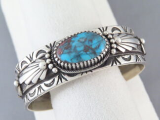 Bisbee Turquoise Cuff Bracelet by Ivan Howard