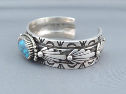 Bisbee Turquoise Cuff Bracelet by Ivan Howard