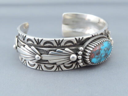 Bisbee Turquoise Cuff Bracelet by Ivan Howard