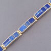 Gold & Lapis Inlay Link Bracelet (Wider)