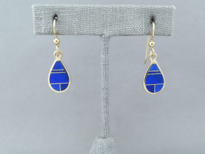 Gold & Lapis Inlay Earrings – Teardrops